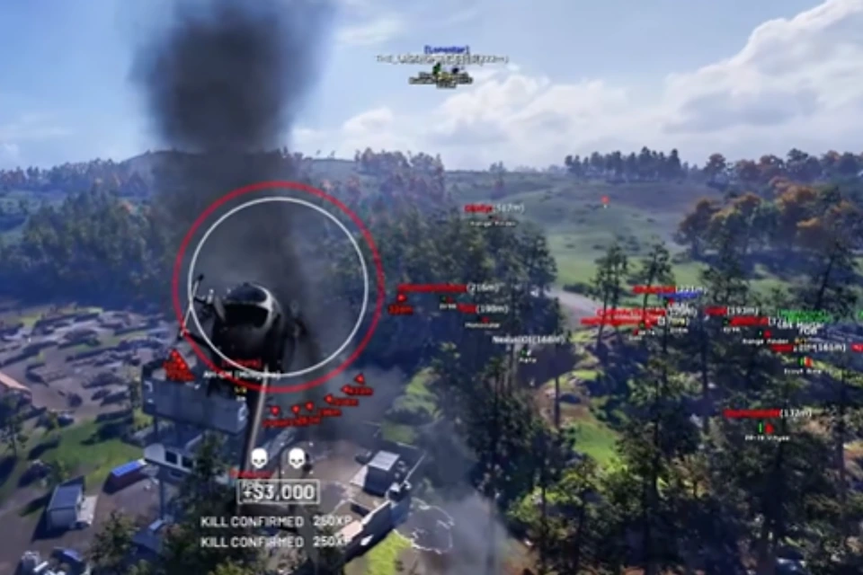 Wardogs-2D-Radar-Overlay mit Spieler- und Fahrzeug-Markern